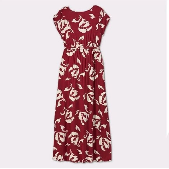 Isabel Maternity Burgundy Floral Dress XS - Picture 2 of 7
